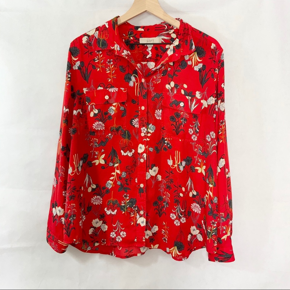LOFT long Sleeve Floral Shirt
